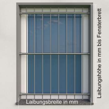 Maßangabe für Fenstergitter am Kellerfenster